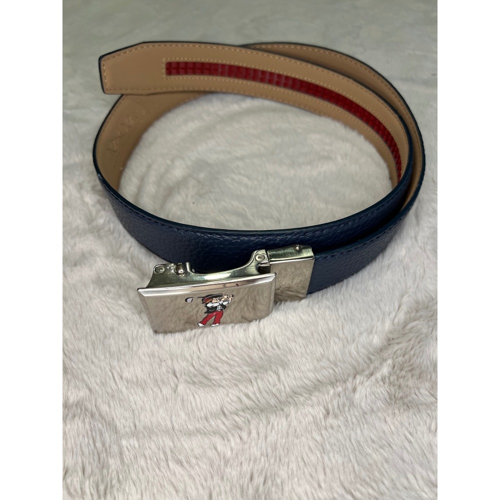 Nexbelt Mens Golf Ratchet Belt Genuine Leather Adjustable Navy Blue 31
